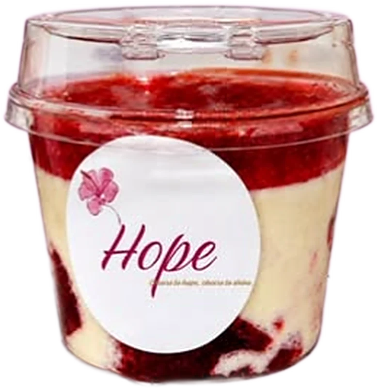 Vaso de Gelatina de fresa de Hope